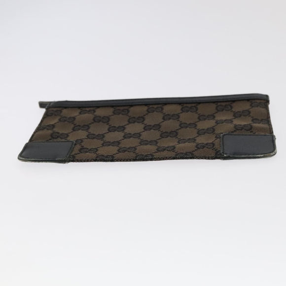 GUCCI GG Canvas Clutch Bag Leather 3 Set Black Auth ti2507