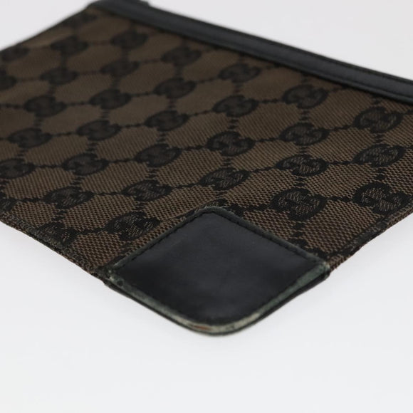 GUCCI GG Canvas Clutch Bag Leather 3 Set Black Auth ti2507