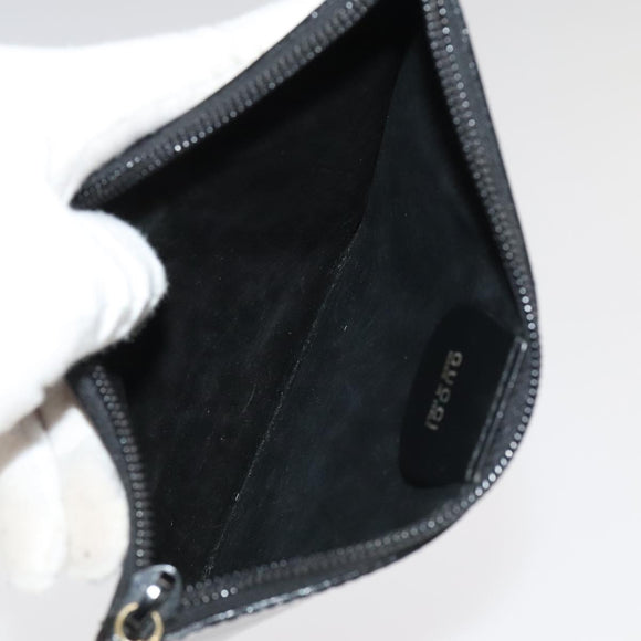 GUCCI GG Canvas Clutch Bag Leather 3Set Black Auth ti2507