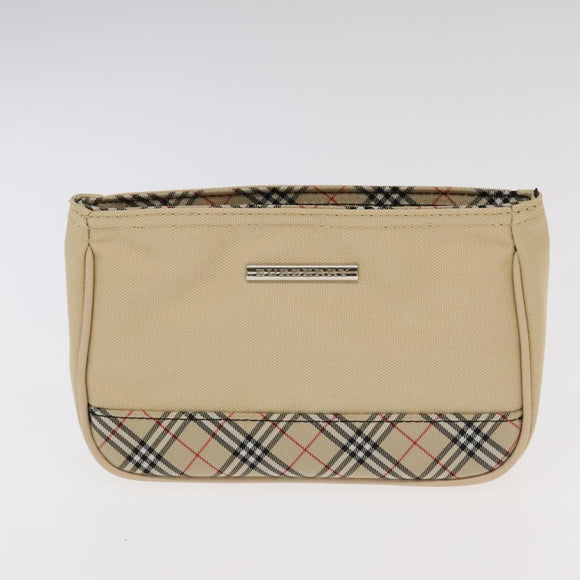 BURBERRY Nova Check Clutch Bag Leather Canvas 2Set Beige Brown Auth ti2509