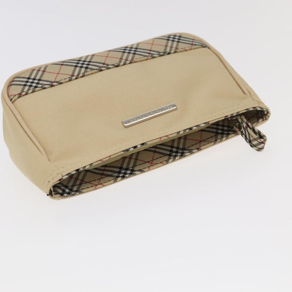 BURBERRY Nova Check Clutch Bag Leather Canvas 2Set Beige Brown Auth ti2509