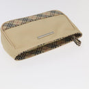 BURBERRY Nova Check Clutch Bag Leather Canvas 2 Set Beige Brown Auth ti2509-13