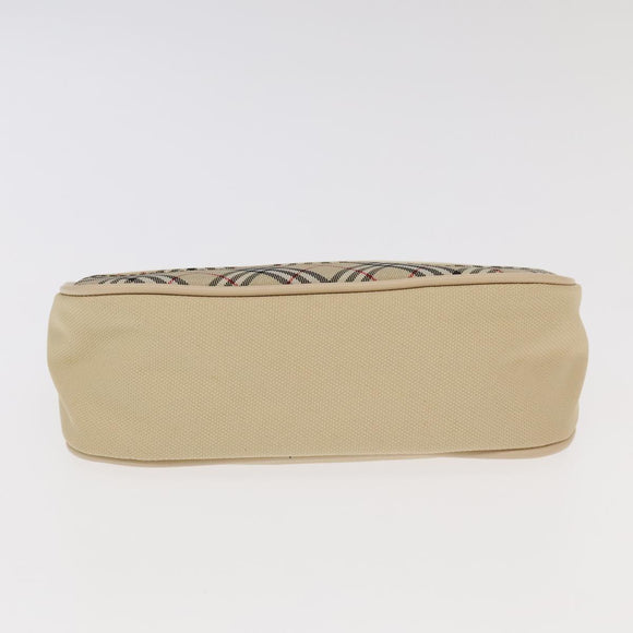 BURBERRY Nova Check Clutch Bag Leather Canvas 2Set Beige Brown Auth ti2509