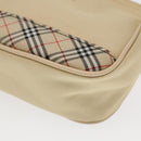 BURBERRY Nova Check Clutch Bag Leather Canvas 2Set Beige Brown Auth ti2509-15