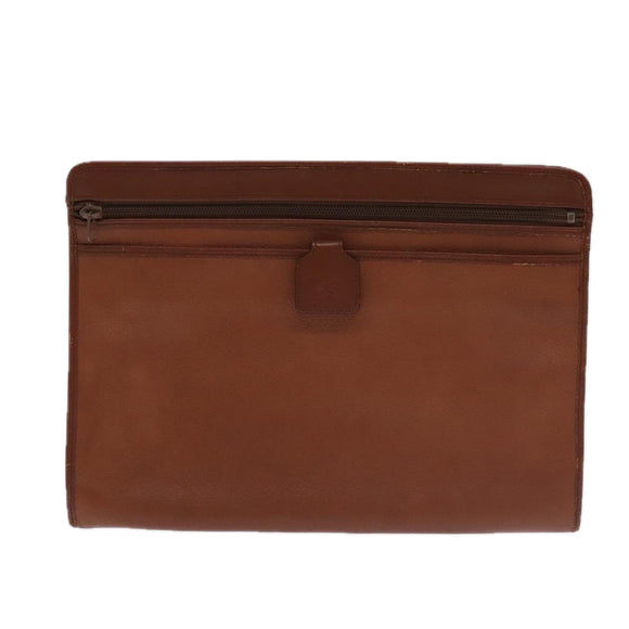 BURBERRY Nova Check Clutch Bag Leather Canvas 2 Set Beige Brown Auth ti2509