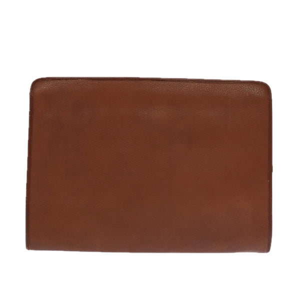 BURBERRY Nova Check Clutch Bag Leather Canvas 2Set Beige Brown Auth ti2509