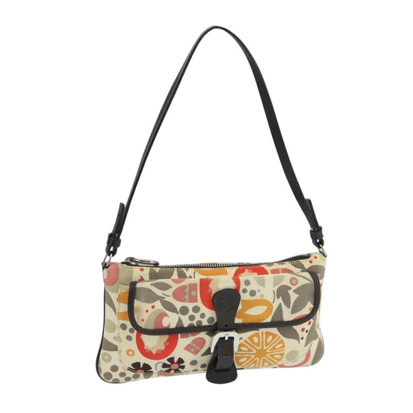 BALLY Accessory Pouch Canvas White Silver Auth ti2511