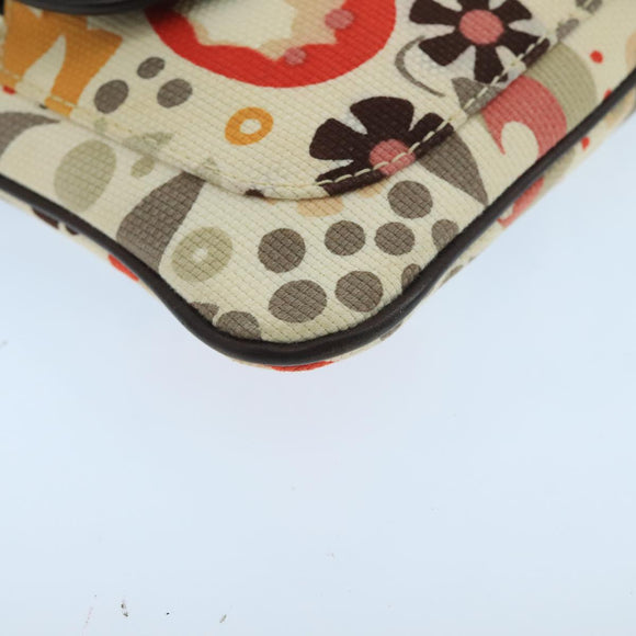 BALLY Accessory Pouch Canvas White Silver Auth ti2511