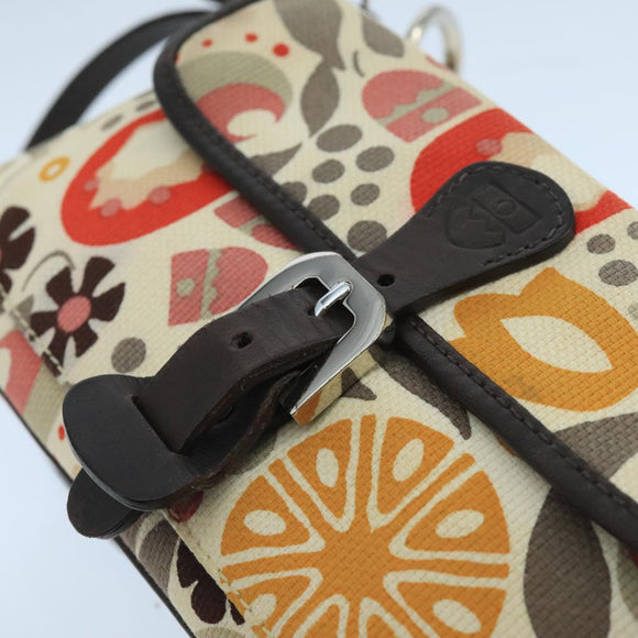 BALLY Accessory Pouch Canvas White Silver Auth ti2511