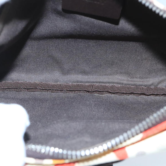 BALLY Accessory Pouch Canvas White Silver Auth ti2511