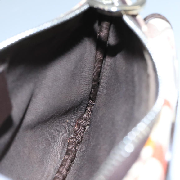 BALLY Accessory Pouch Canvas White Silver Auth ti2511