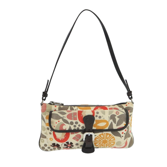 BALLY Accessory Pouch Canvas White Silver Auth ti2511