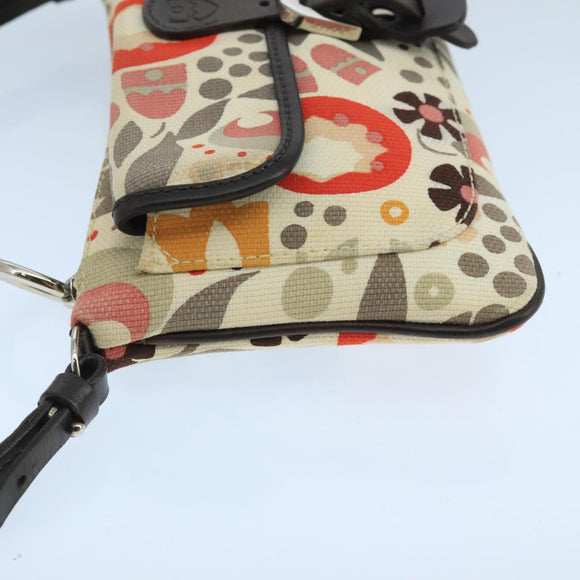 BALLY Accessory Pouch Canvas White Silver Auth ti2511