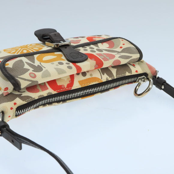 BALLY Accessory Pouch Canvas White Silver Auth ti2511