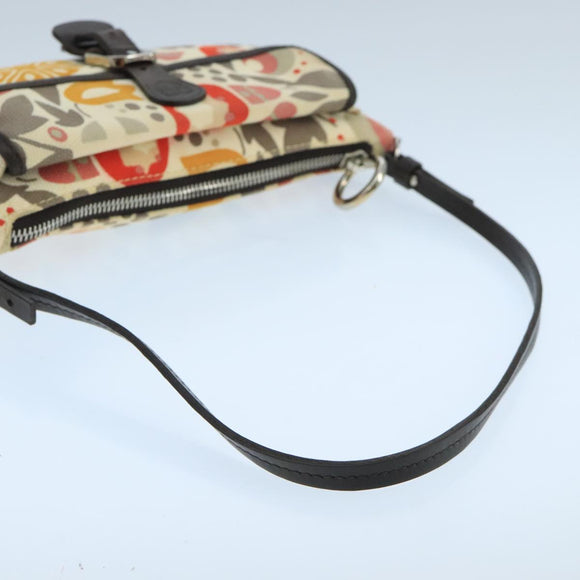 BALLY Accessory Pouch Canvas White Silver Auth ti2511