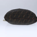 FENDI Zucca Canvas Shoulder Bag Brown Black Auth ti2513-6