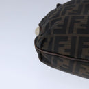 FENDI Zucca Canvas Shoulder Bag Brown Black Auth ti2513-14