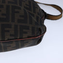 FENDI Zucca Canvas Shoulder Bag Brown Black Auth ti2513-15