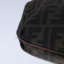 FENDI Zucca Canvas Shoulder Bag Brown Black Auth ti2513-16