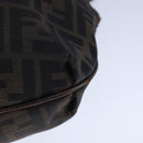 FENDI Zucca Canvas Shoulder Bag Brown Black Auth ti2513-17