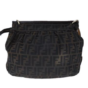 FENDI Zucca Canvas Shoulder Bag Brown Black Auth ti2513 - 0
