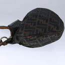 FENDI Zucca Canvas Shoulder Bag Brown Black Auth ti2513-3