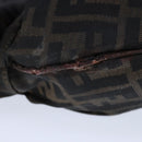 FENDI Zucca Canvas Shoulder Bag Brown Black Auth ti2513-4