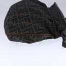 FENDI Zucca Canvas Shoulder Bag Brown Black Auth ti2513-5