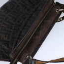 FENDI Zucca Canvas Shoulder Bag Brown Black Auth ti2513-7