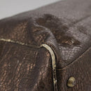 FENDI Hand Bag Leather Brown Auth ti2514-9