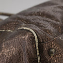 FENDI Hand Bag Leather Brown Auth ti2514-15