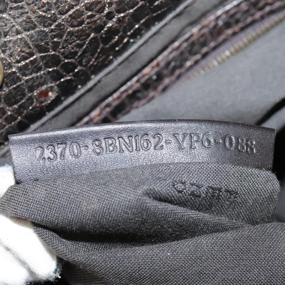 FENDI Hand Bag Leather Brown Auth ti2514