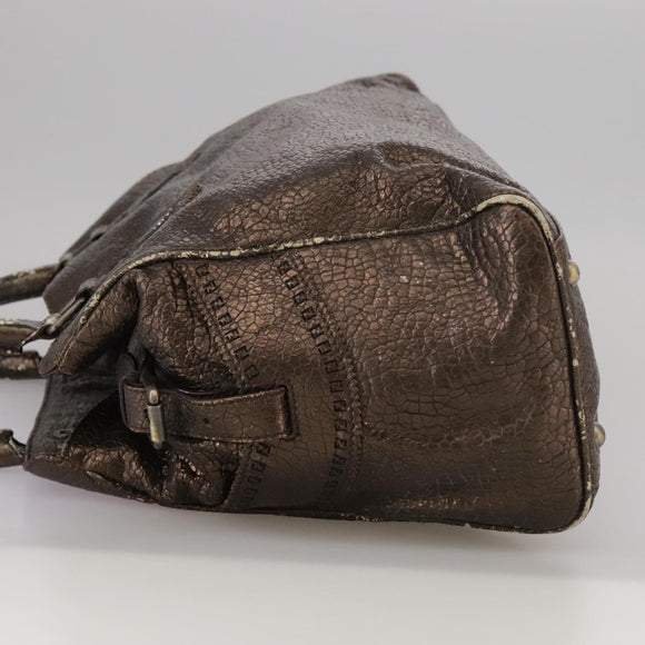 FENDI Hand Bag Leather Brown Auth ti2514