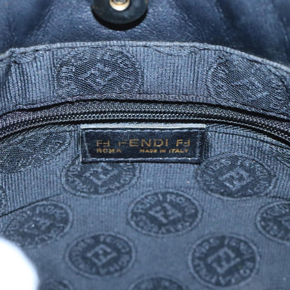 FENDI Shoulder Bag Leather Black Auth ti2515