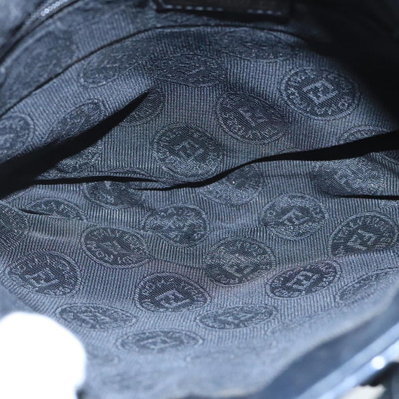 FENDI Shoulder Bag Leather Black Auth ti2515