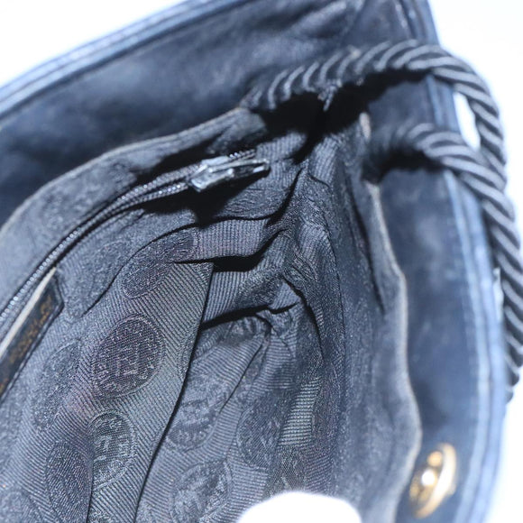 FENDI Shoulder Bag Leather Black Auth ti2515