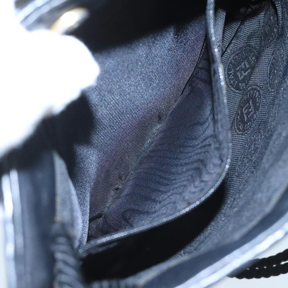 FENDI Shoulder Bag Leather Black Auth ti2515