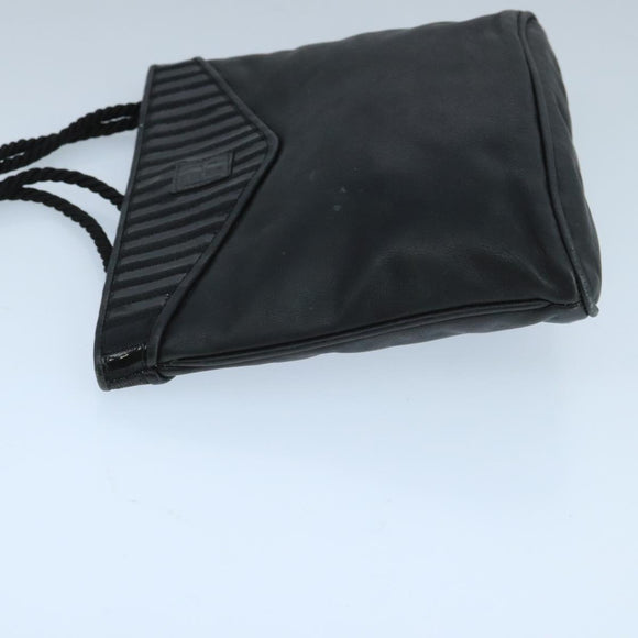 FENDI Shoulder Bag Leather Black Auth ti2515