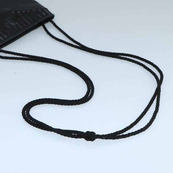 FENDI Shoulder Bag Leather Black Auth ti2515