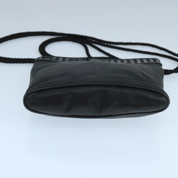 FENDI Shoulder Bag Leather Black Auth ti2515