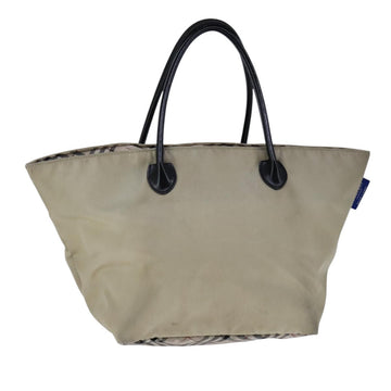 BURBERRY Blue Label Hand Bag Nylon Beige Auth ti2526