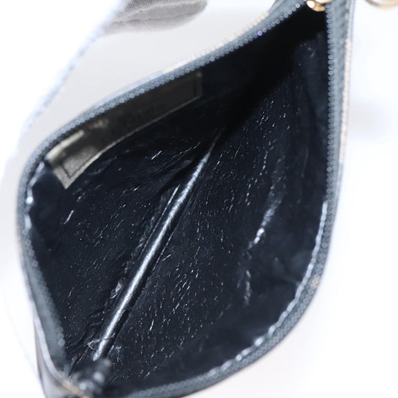 FENDI Pecan Canvas Pouch PVC Black Brown Gold Auth ti2537