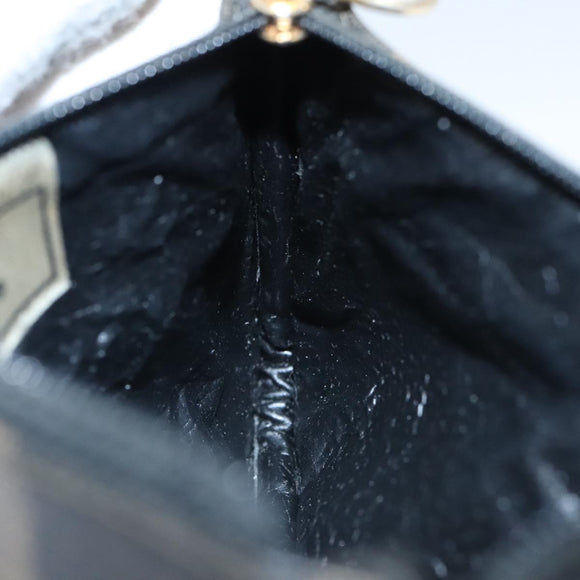 FENDI Pecan Canvas Pouch PVC Black Brown Gold Auth ti2537