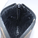 FENDI Pecan Canvas Pouch PVC Black Brown Gold Auth ti2537-17