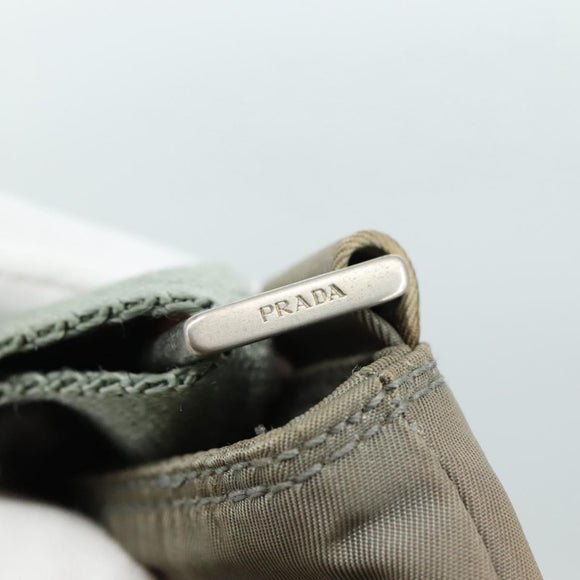 PRADA Shoulder Bag Nylon Gray Silver Auth ti2544