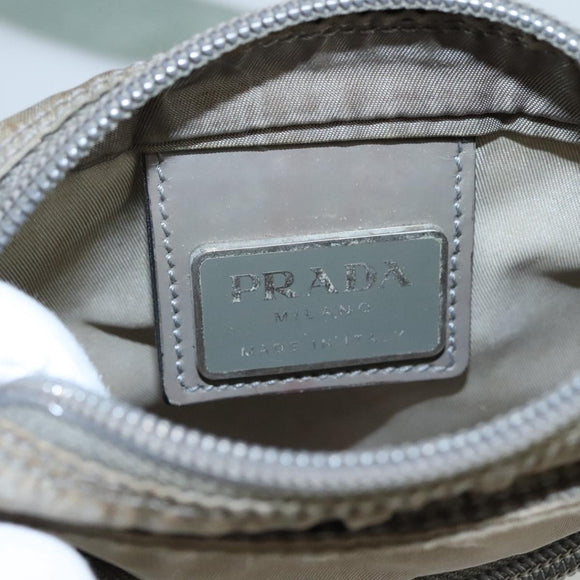 PRADA Shoulder Bag Nylon Gray Silver Auth ti2544