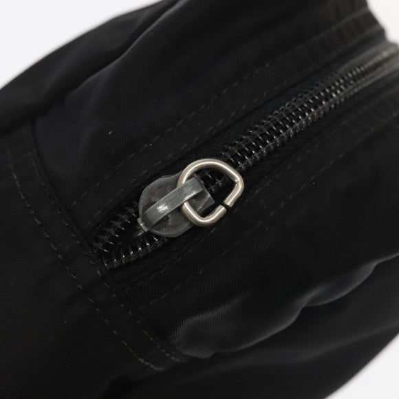 PRADA Pouch Nylon Black Silver Auth ti2545