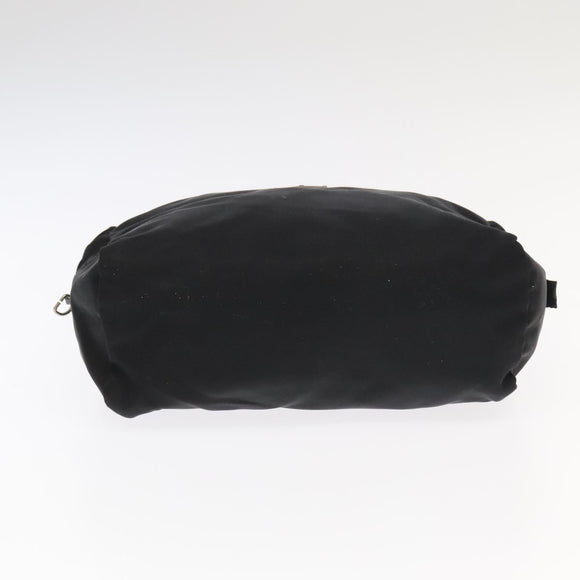 PRADA Pouch Nylon Black Silver Auth ti2545