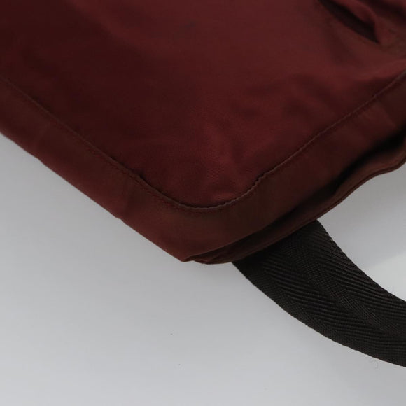 PRADA Shoulder Bag Nylon Red Silver Auth ti2546