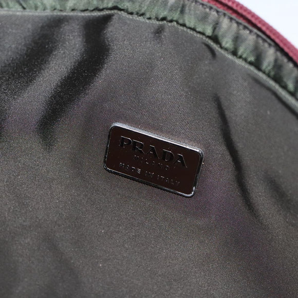 PRADA Shoulder Bag Nylon Red Silver Auth ti2546